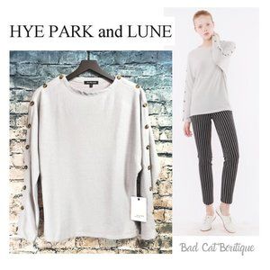 Hye Park and Lune | Lucifer Grey Button Sleeve Top